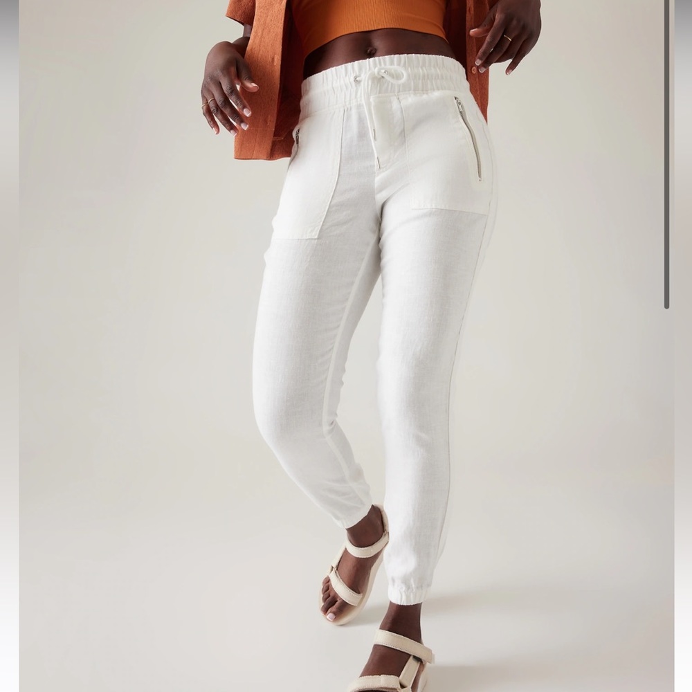 Athleta Cabo 100% linen joggers